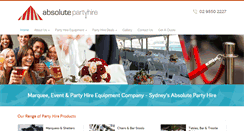 Desktop Screenshot of absolutepartyhire.com.au