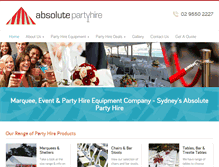 Tablet Screenshot of absolutepartyhire.com.au